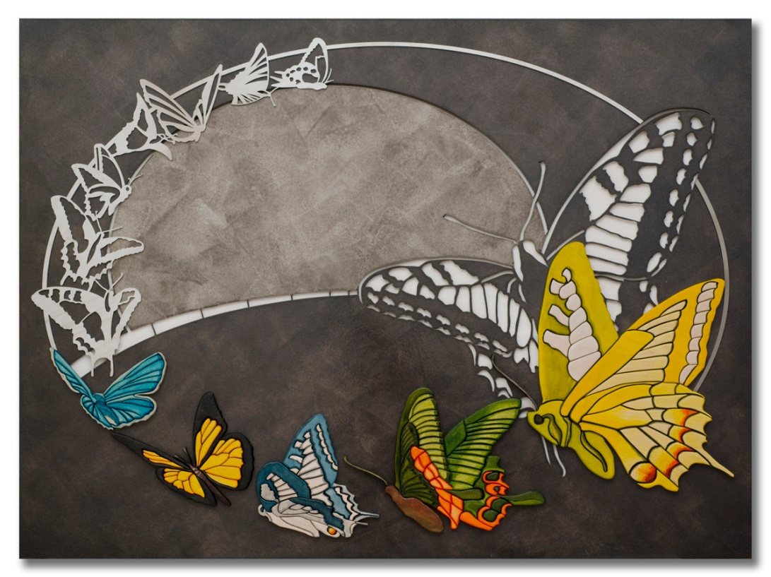 tableau contemporain découpe laser papillons